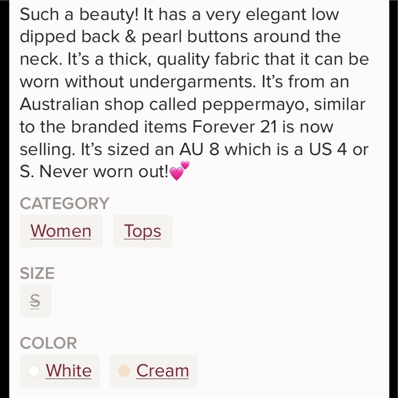 White structured low back halter top - Picture 8 of 8